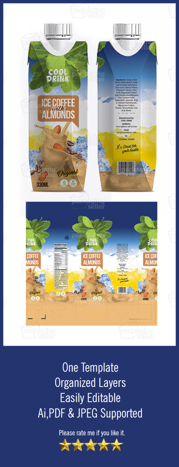 ICE COFFEE PACKAGING TEMPLATE-Vol 69