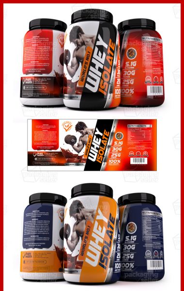 Whey Protein Label Template Desing