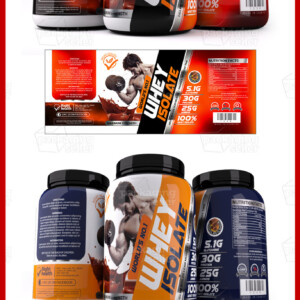 Whey Protein Label Template Desing