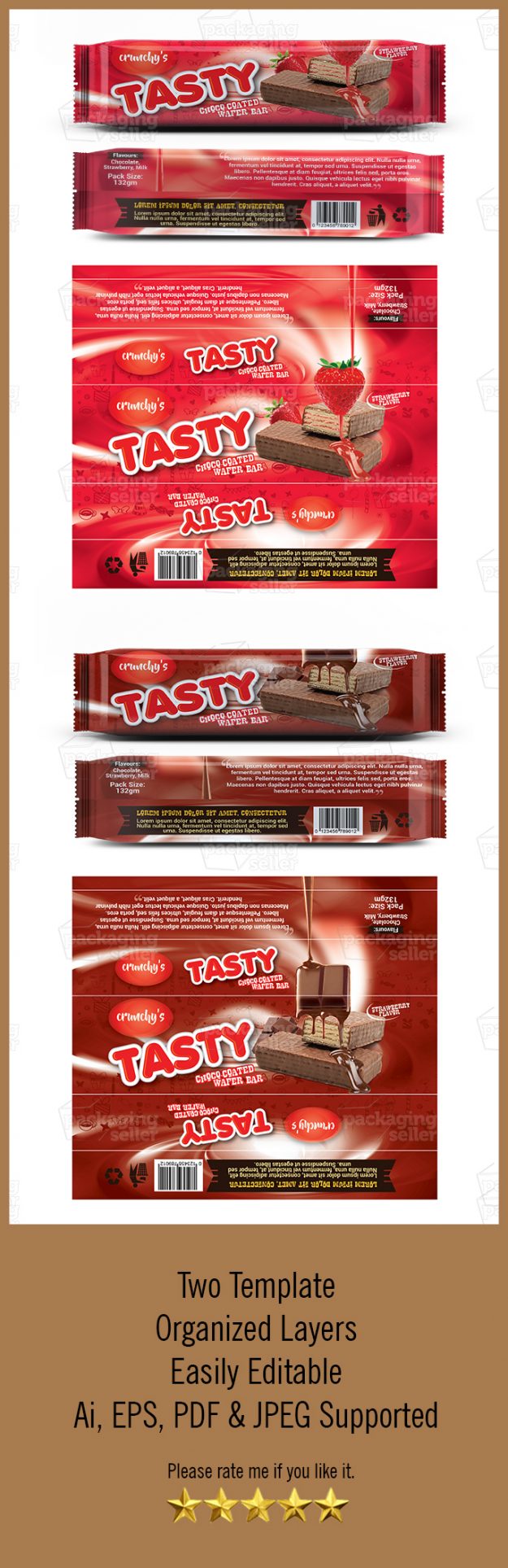 Chocolate bar Label Template Desing