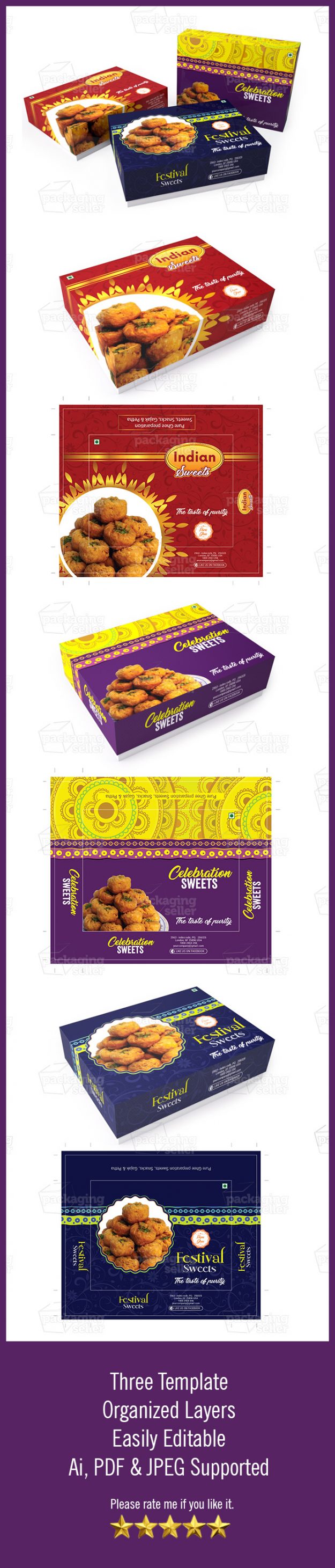 Sweets box Template Design