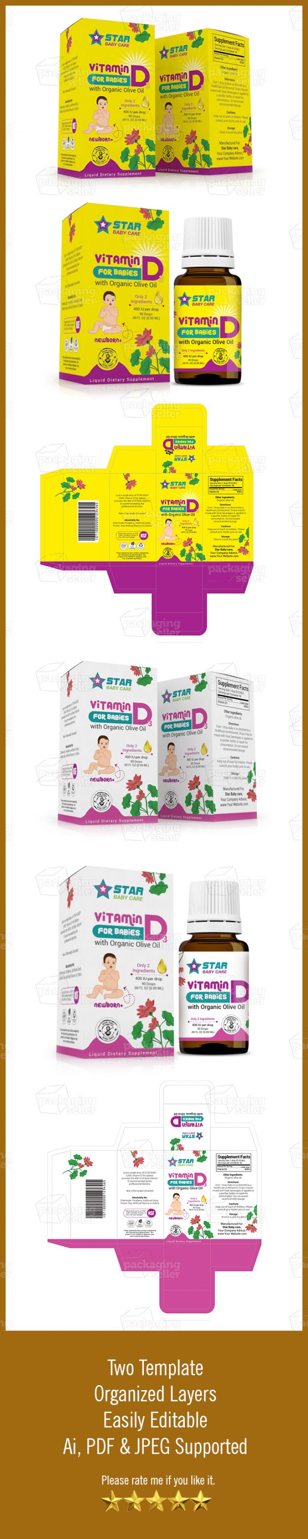 Vitamin D Liquid Supplement Template Design