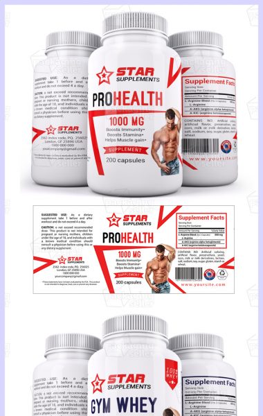 Whey Protein Supplement label Template