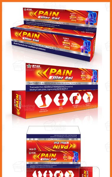 Pain Relief Gel Packaging box Design