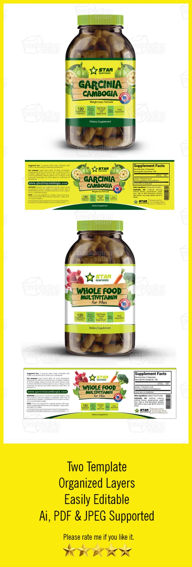 Vitamin Supplement Label Design