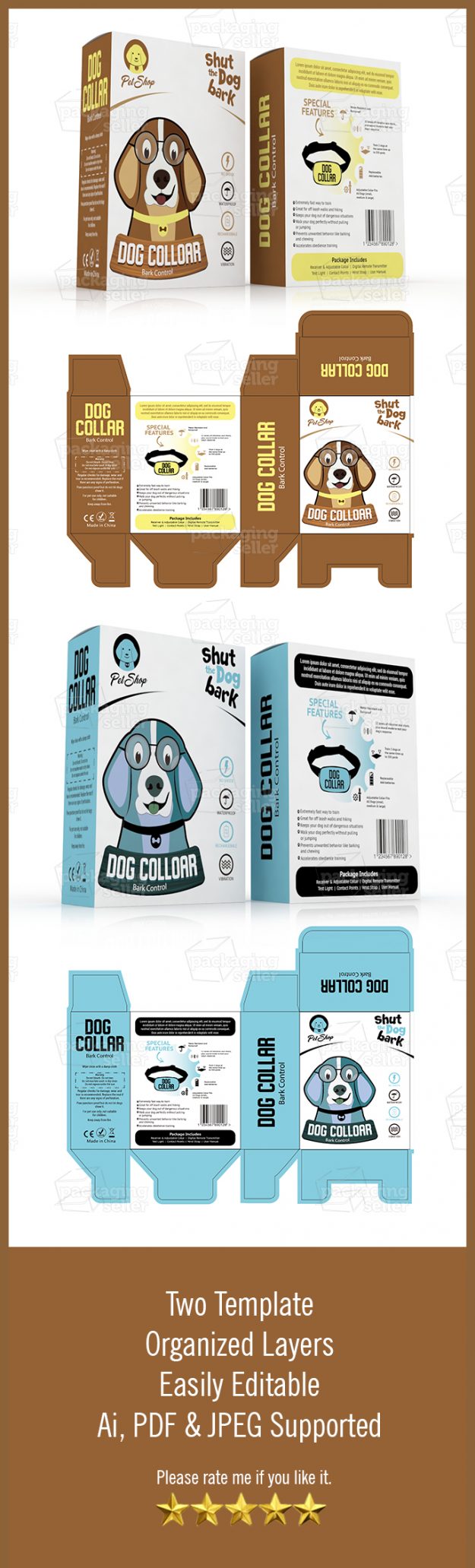 Dog Bark Collar Packaging Design