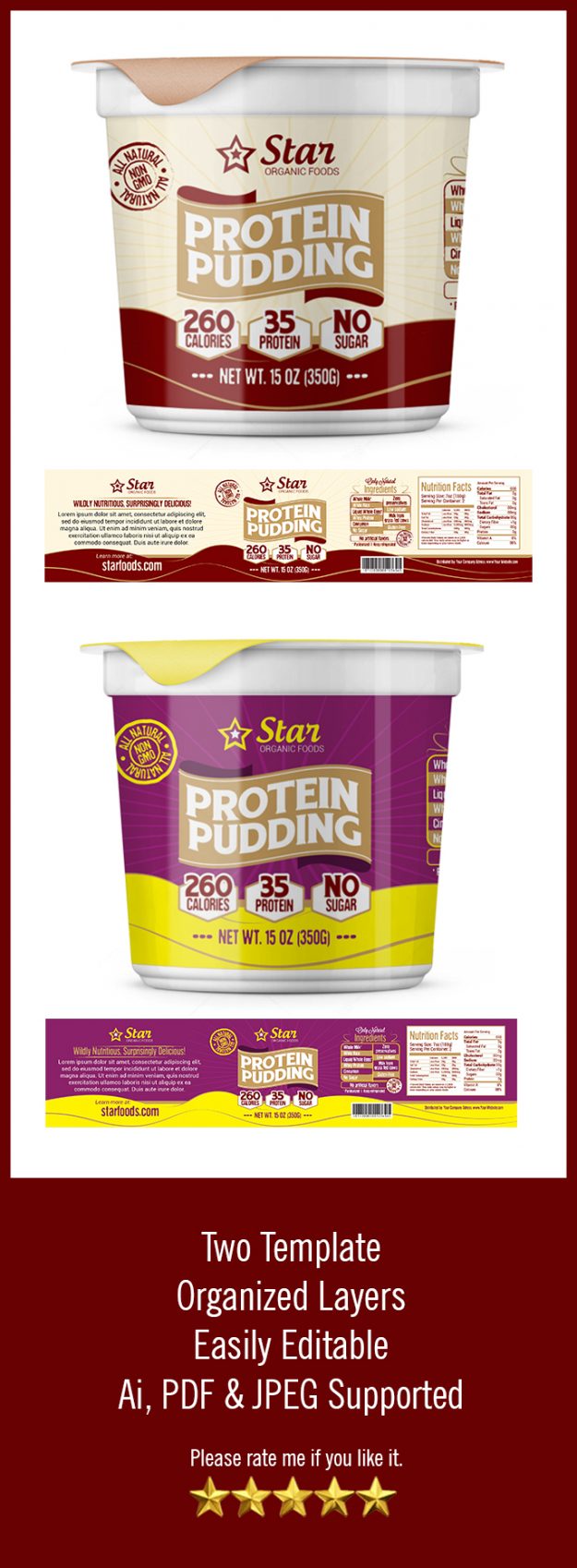 Protein Pudding Label Design