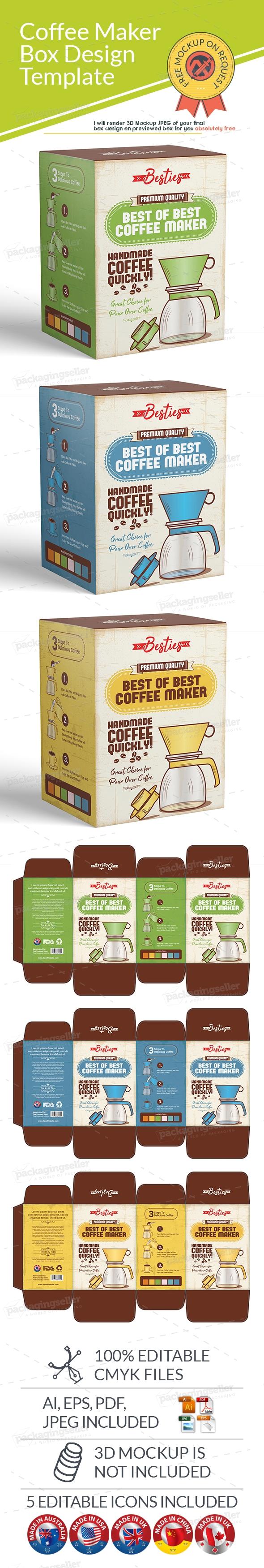 Coffee Maker Box Template Strong