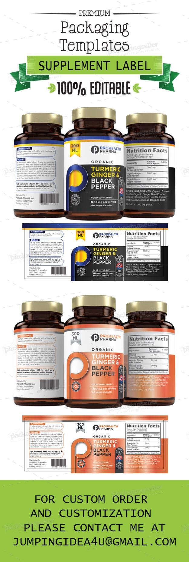High Quality Supplement Label Template.