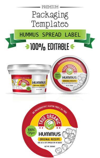 Hummus Spread Label Template Design
