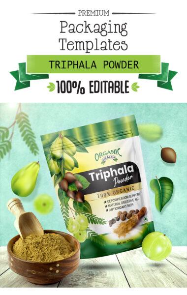 High Quality Triphala Powder Packaging Design Template .