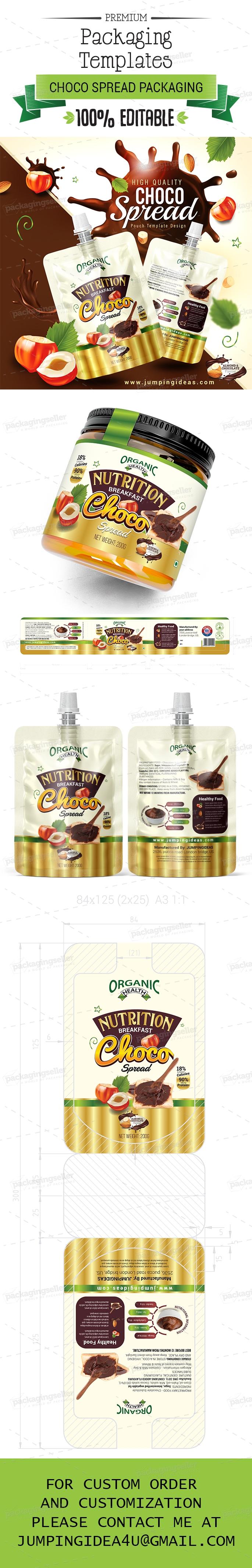 Give your Choco Spread product the premium packaging design it deserves with our comprehensive