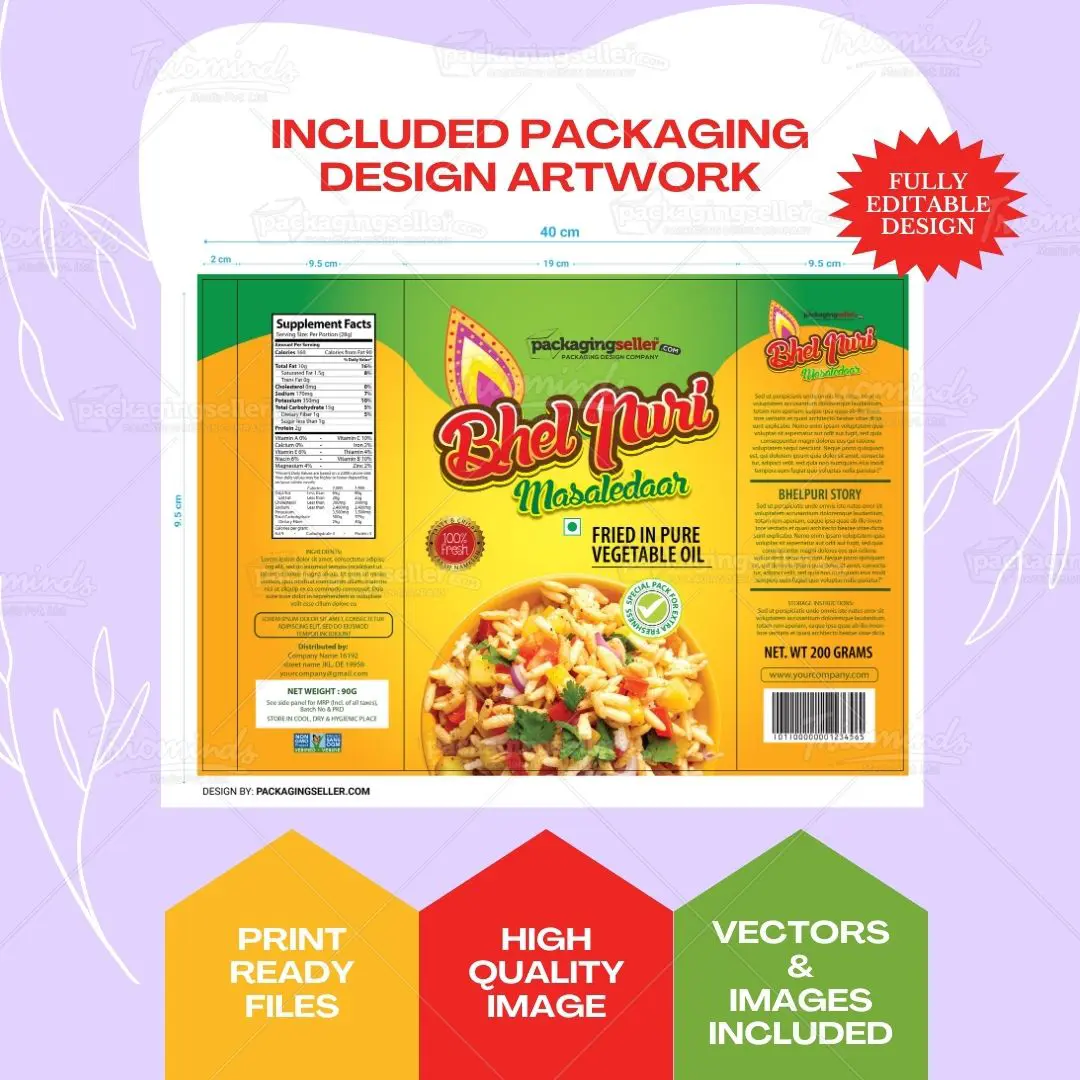 Bhelpuri, Namkeen Packaging Template PS34 - Image 5