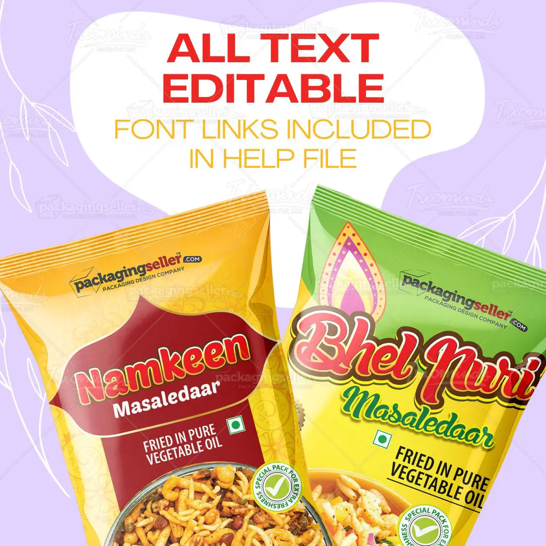 Bhelpuri, Namkeen Packaging Template PS34 - Image 2