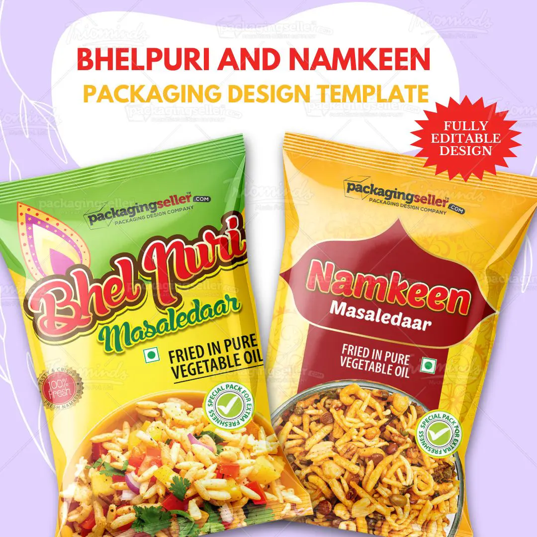 Bhelpuri and Namkeen Packaging Template