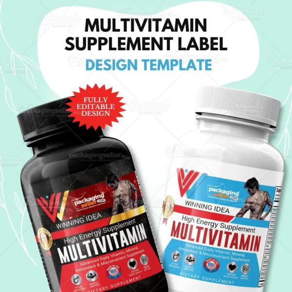 Multivitamin Supplement Label Template- Vol 167
