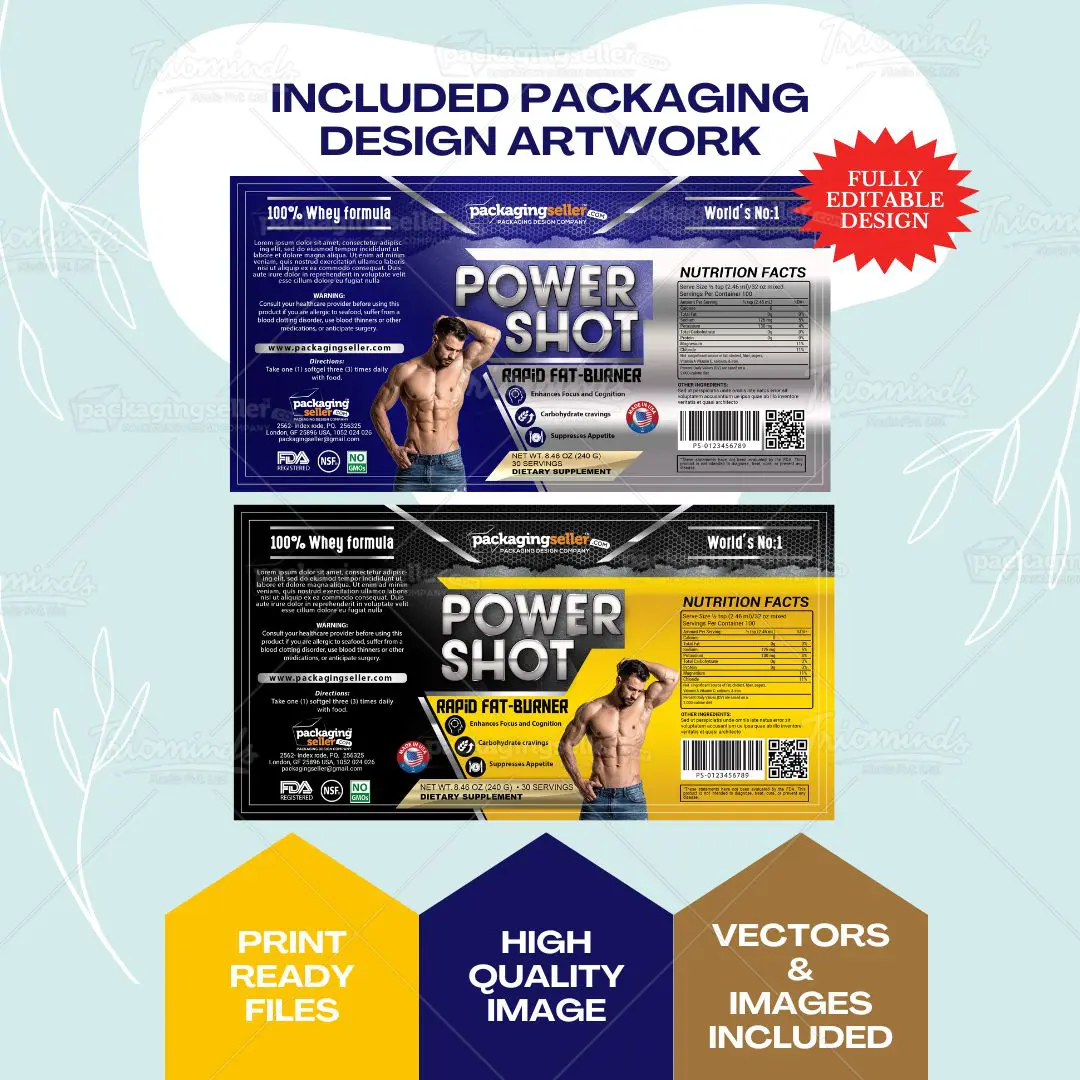 Whey protein Supplement Design Template PS161 - Image 3