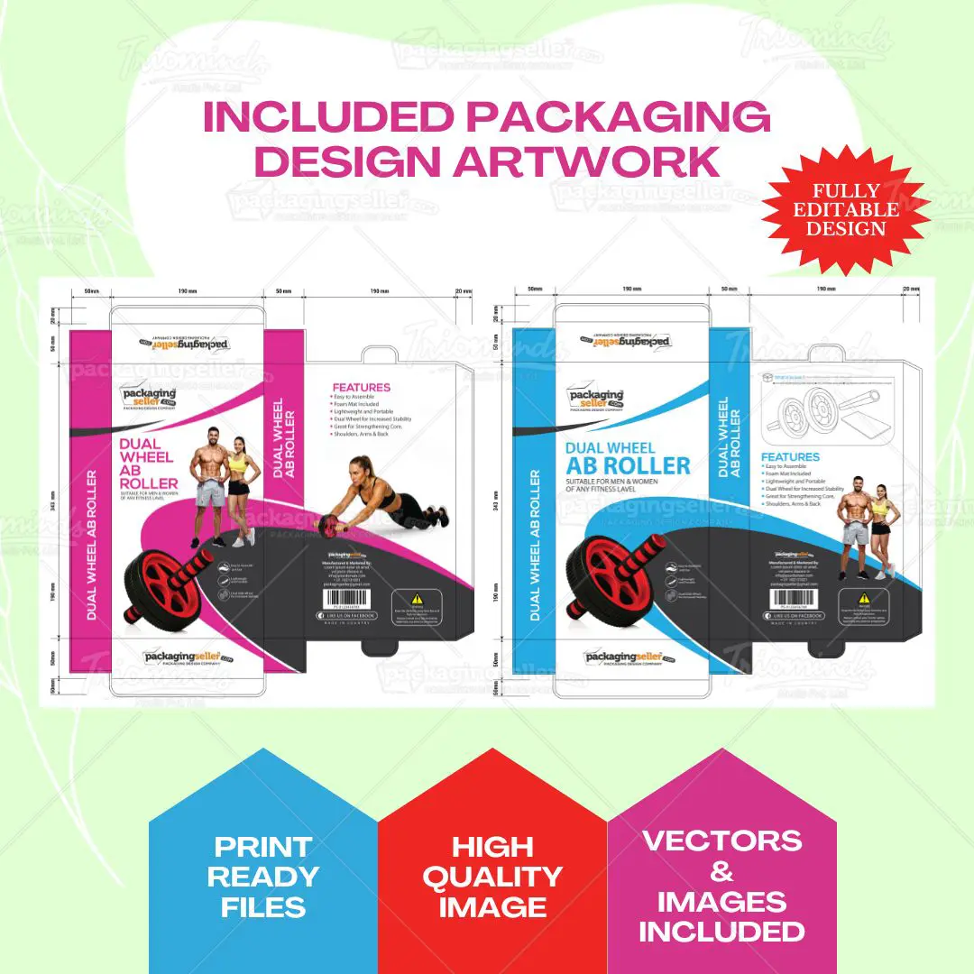 Ab Roller Box Design Template PS08 - Image 4