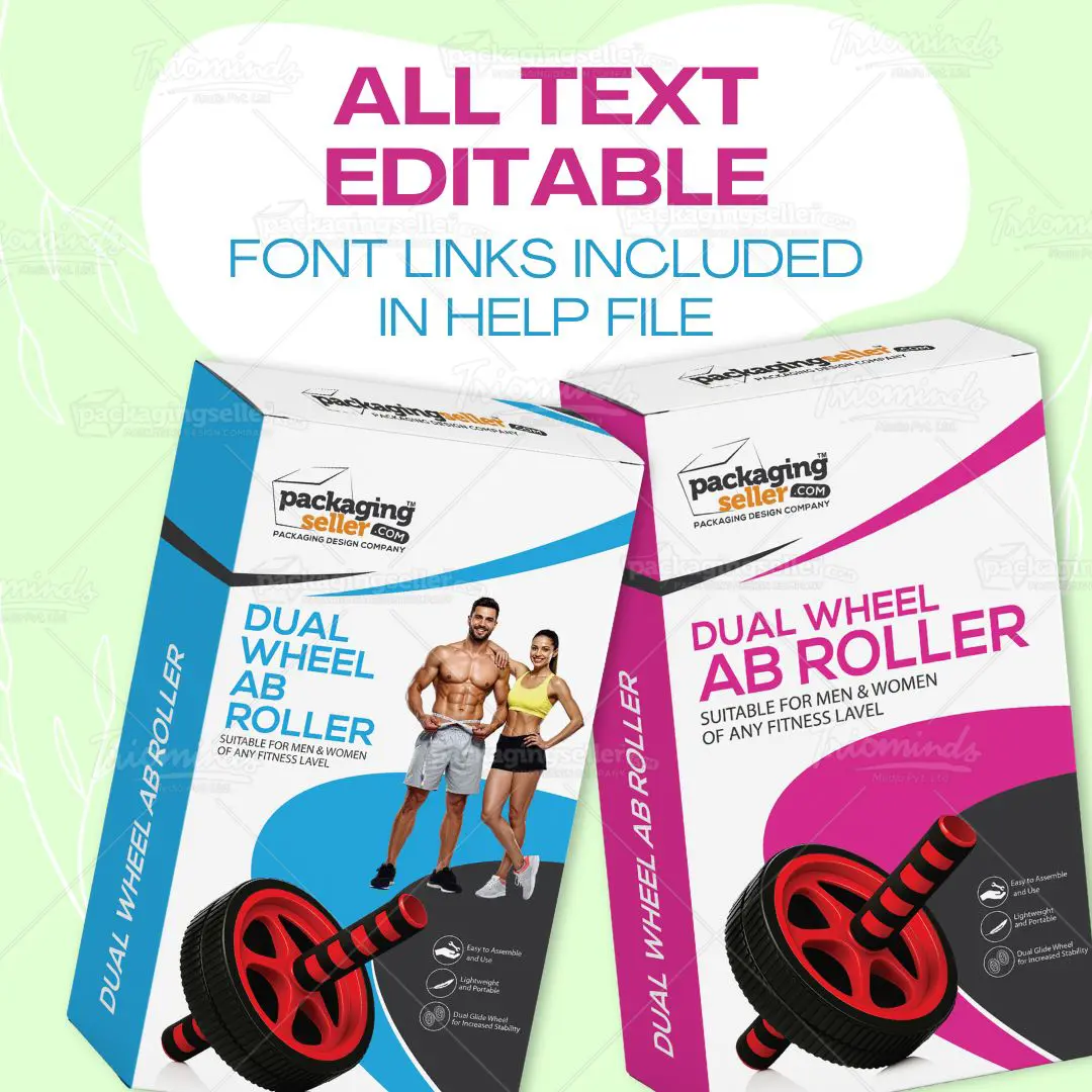 Ab Roller Box Design Template PS08 - Image 3