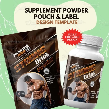 Protein Shake Packaging Design Template PS12