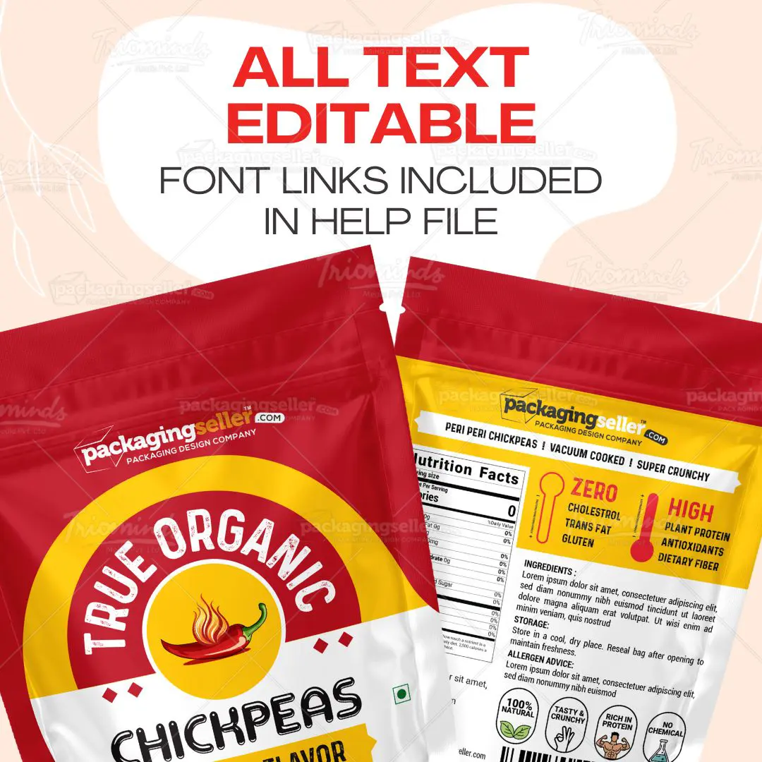 Chickpeas Snacks Pouch Design Template PS353 - Image 6