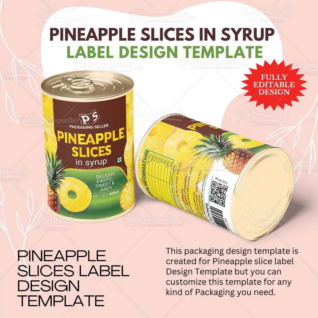 Pineapple Slice Label Design Template PS350 - Image 3