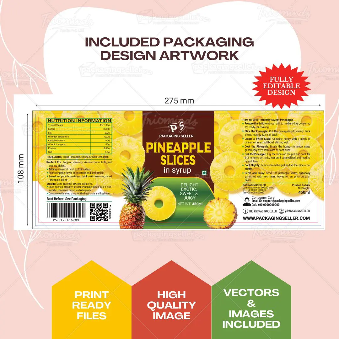 Pineapple Slice Label Design Template PS350 - Image 4
