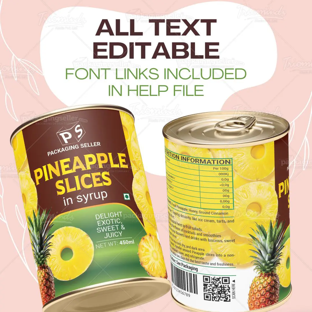 Pineapple Slice Label Design Template PS350 - Image 2