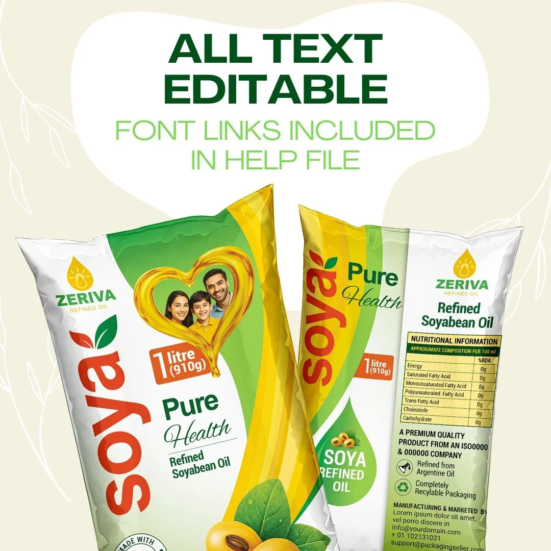 Soyabean Refined Oil Pouch Design PSE356 - Image 6