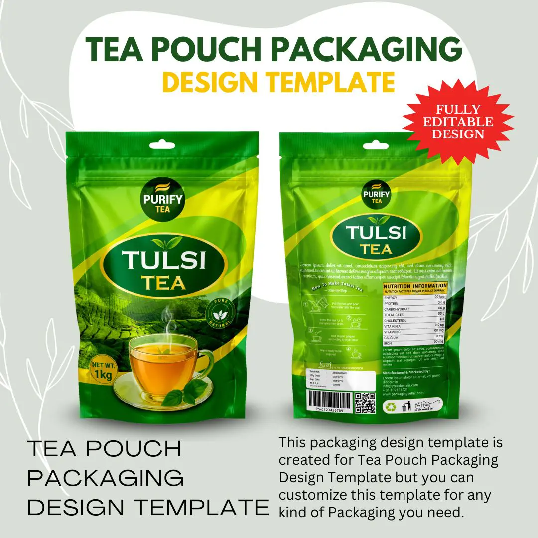Tea Pouch Packaging Design PSE362 - Image 2