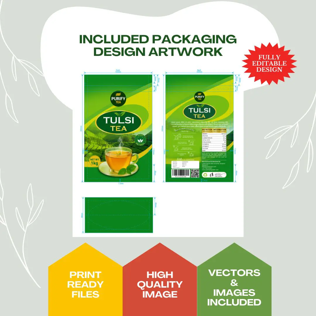 Tea Pouch Packaging Design PSE362 - Image 4