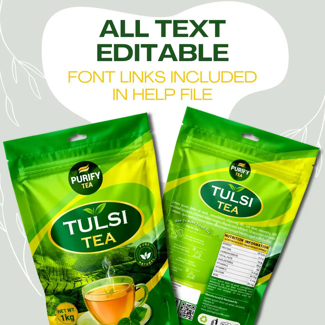 Tea Pouch Packaging Design PSE362 - Image 3