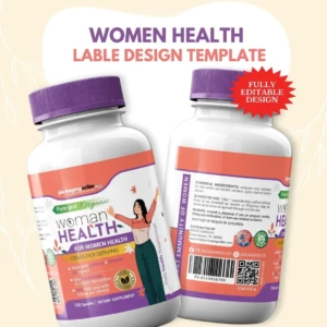 Women Health Supplement Label Design Template PS358