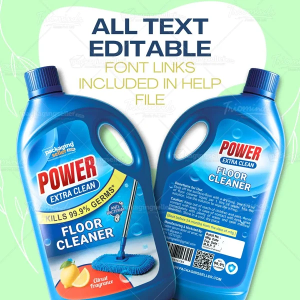 Floor Cleaner Label Design Template PS370 - PackagingSeller.com