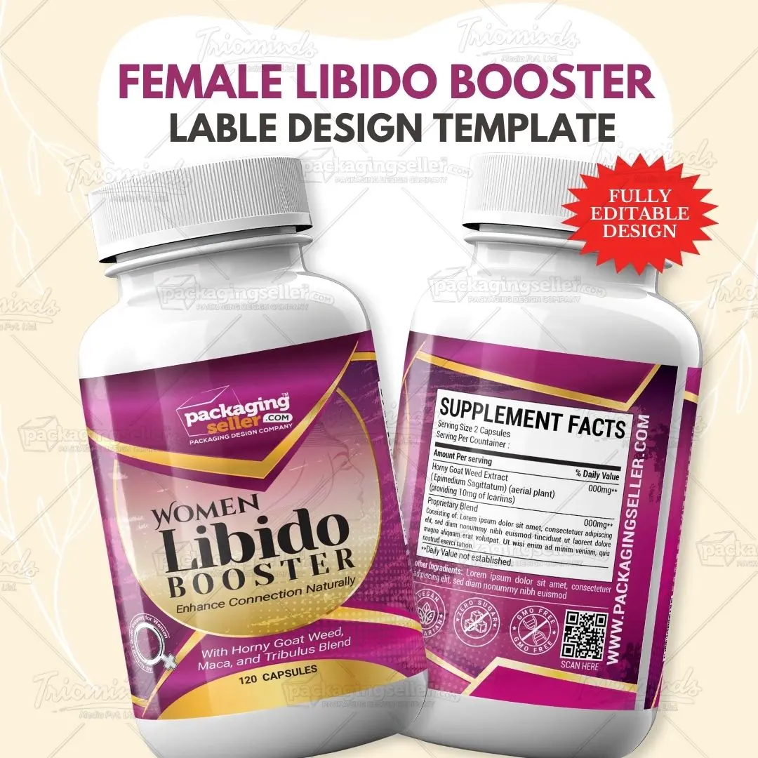 Health Booster Label Design Template PS366