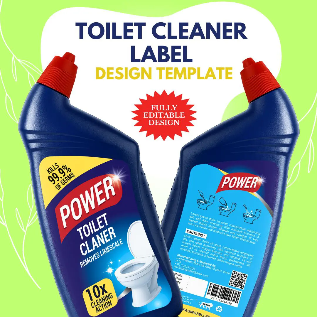 Toilet Cleaner Label Design Template PS373