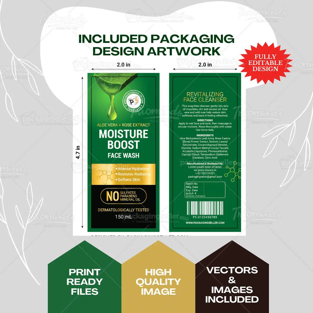 Aloe Vera Label Design Template PS380 - Image 3