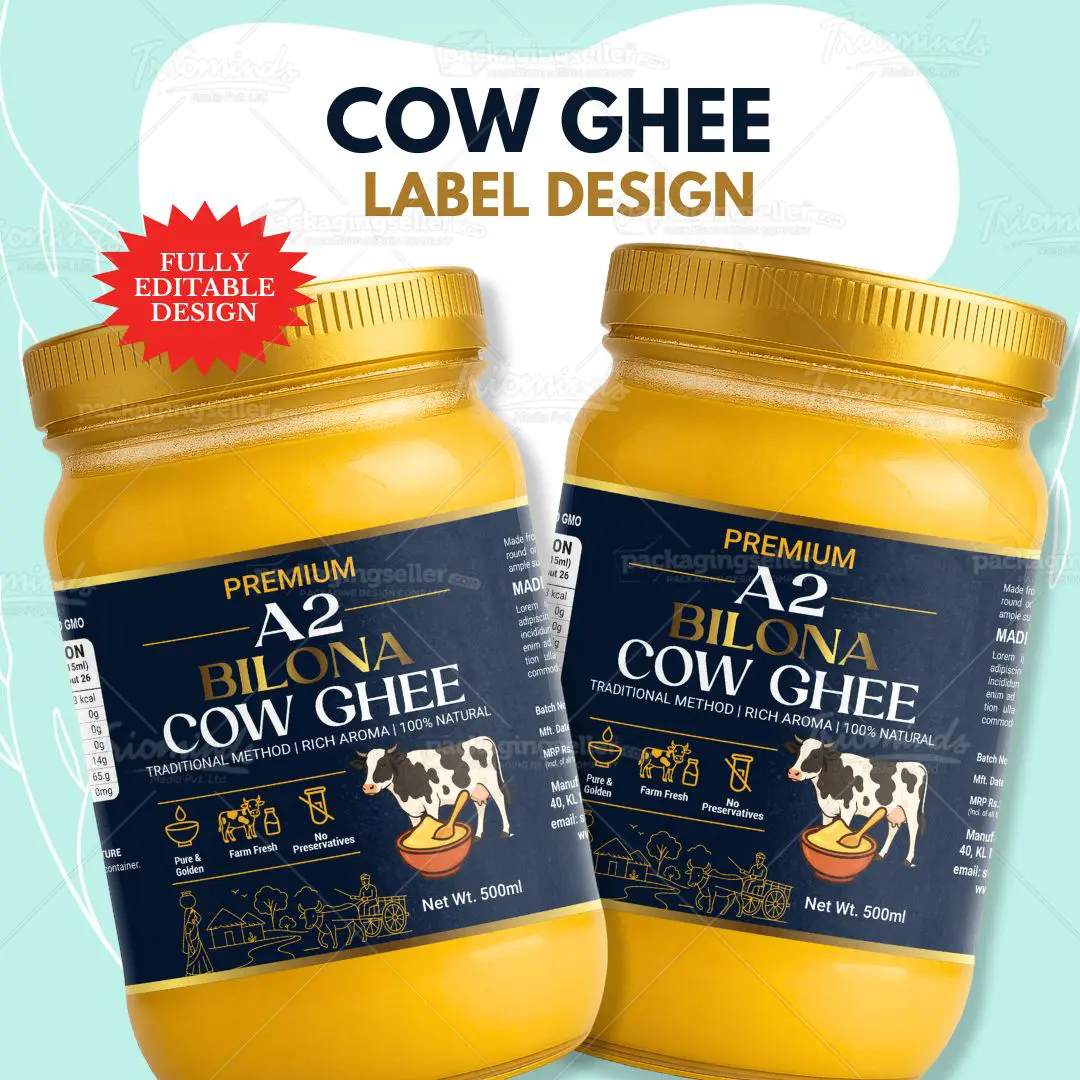 Cow Ghee label Design