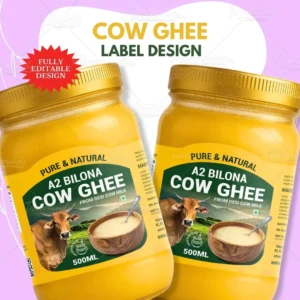 Cow Ghee label Design
