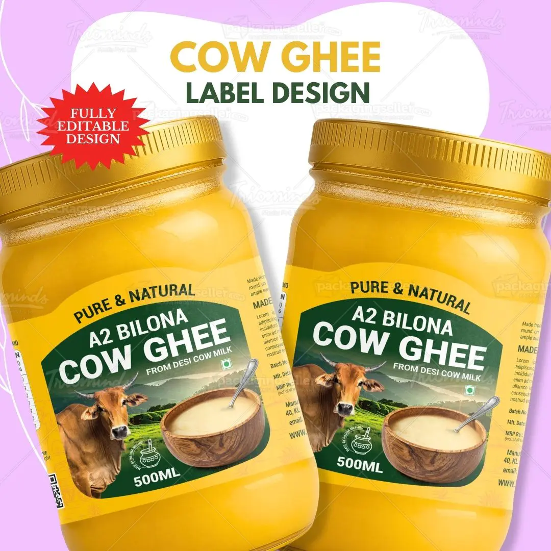 Cow Ghee label Design