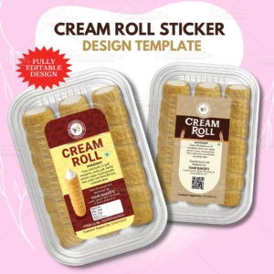 Cream Roll Stickers Design Template
