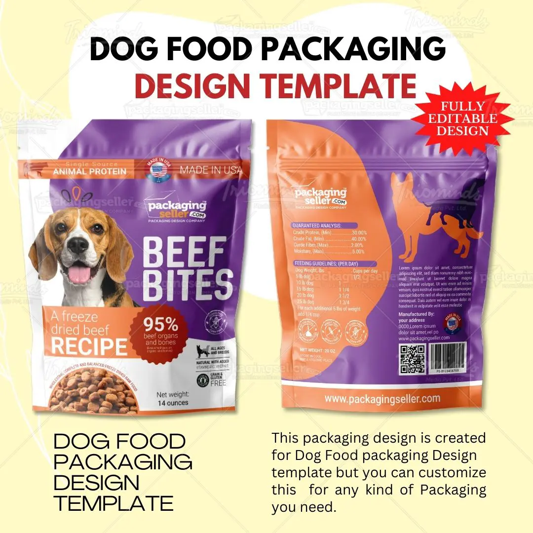 Dog Food Packaging Design Template-(JI-60) - Image 2