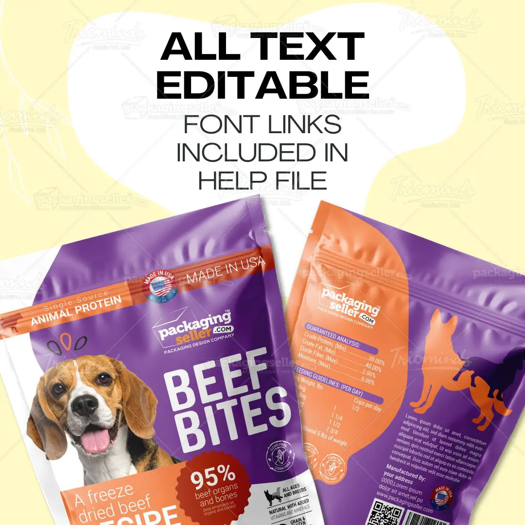 Dog Food Packaging Design Template-(JI-60) - Image 3