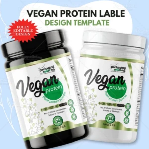 Vegan Protein Label Design Template