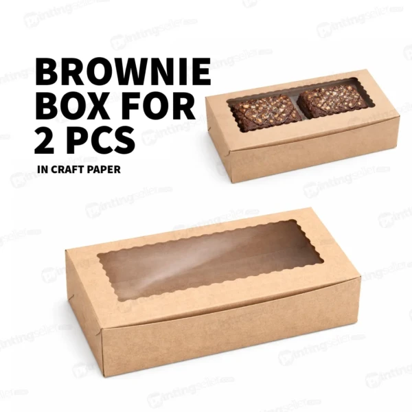 Brownie Box with window for 2 pcs PRS09
