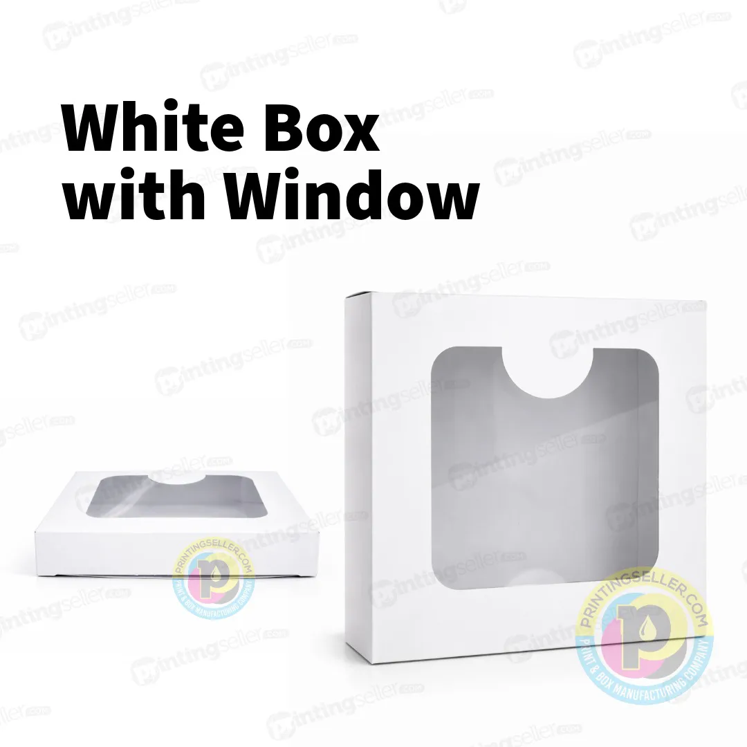 Plain White Multipurpose Box with Window- 6x6x1.5inch – PRS21