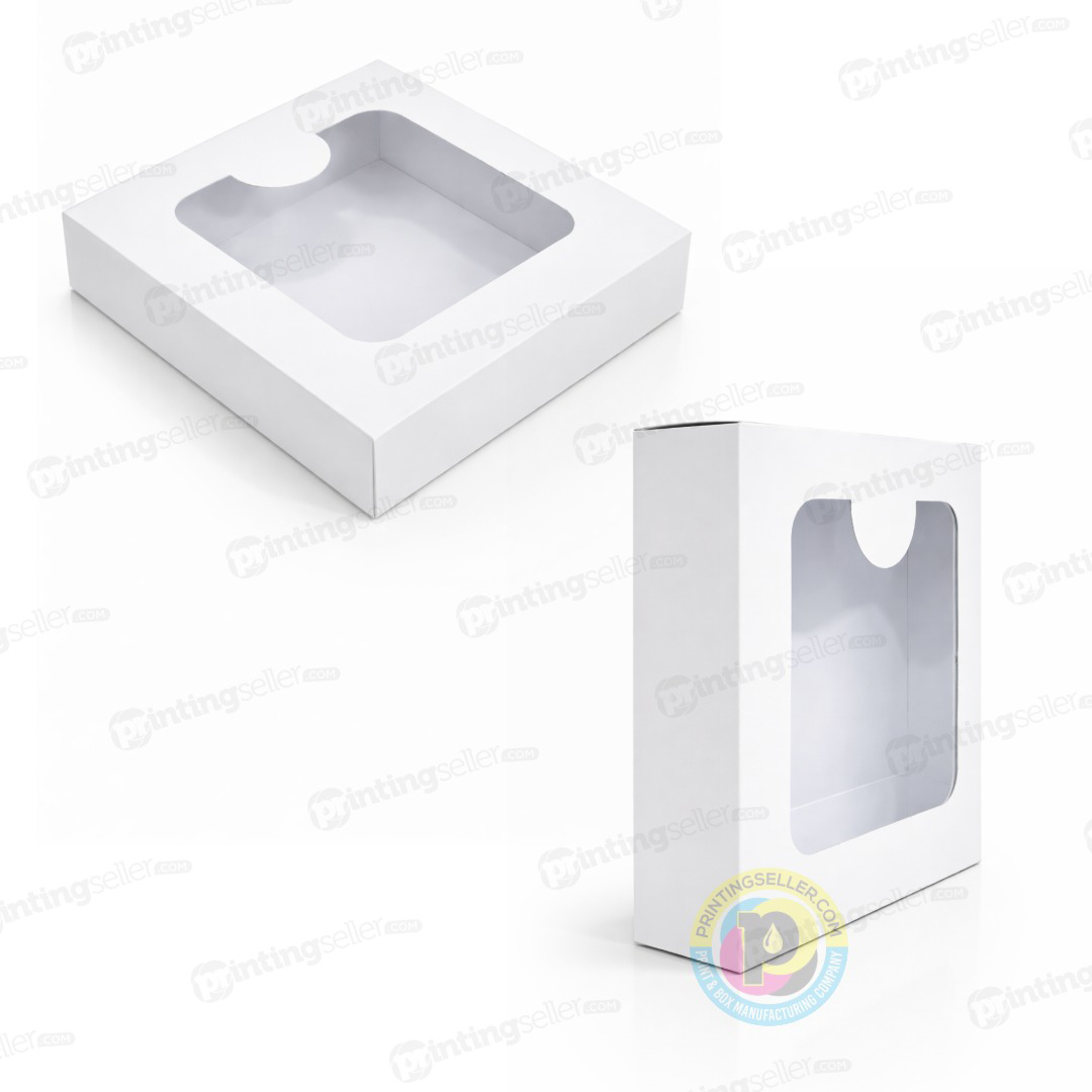 Plain White Multipurpose Box with Window- 6x6x1.5inch – PRS21 - Image 2