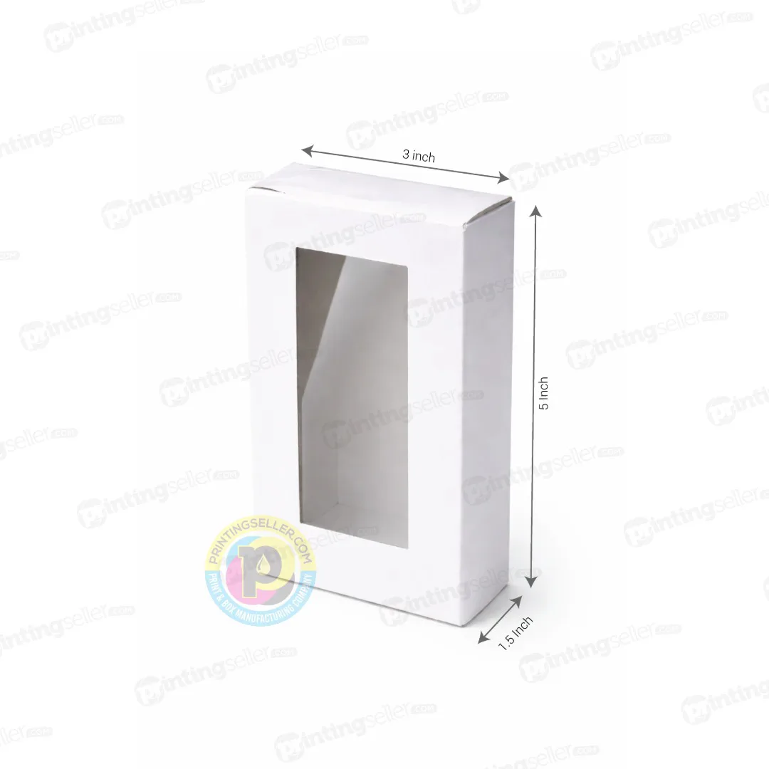 Plain White Multipurpose Box with Window- 5x3x1.5inch - PRS17 - Image 2