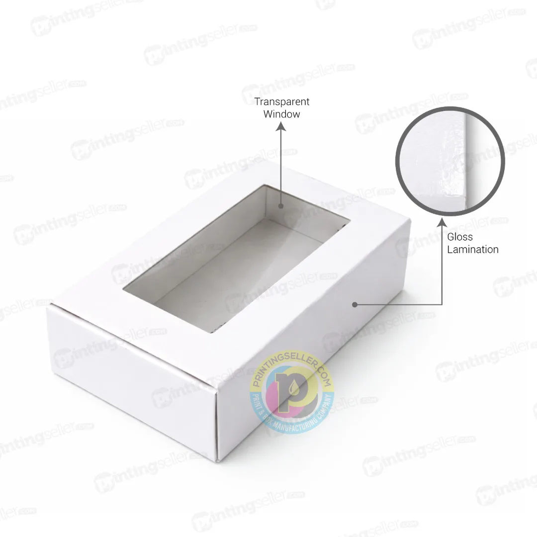 Plain White Multipurpose Box with Window- 5x3x1.5inch - PRS17 - Image 3