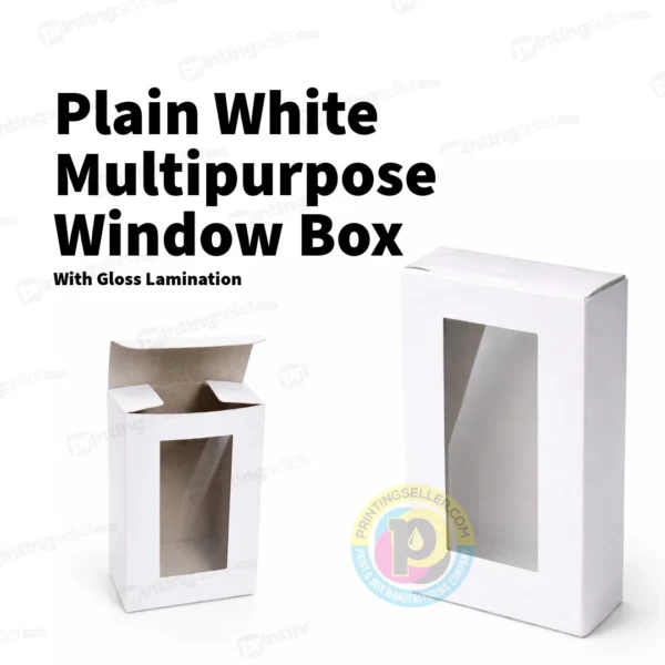 Plain White Multipurpose Box with Window- 5x3x1.5inch - PRS17